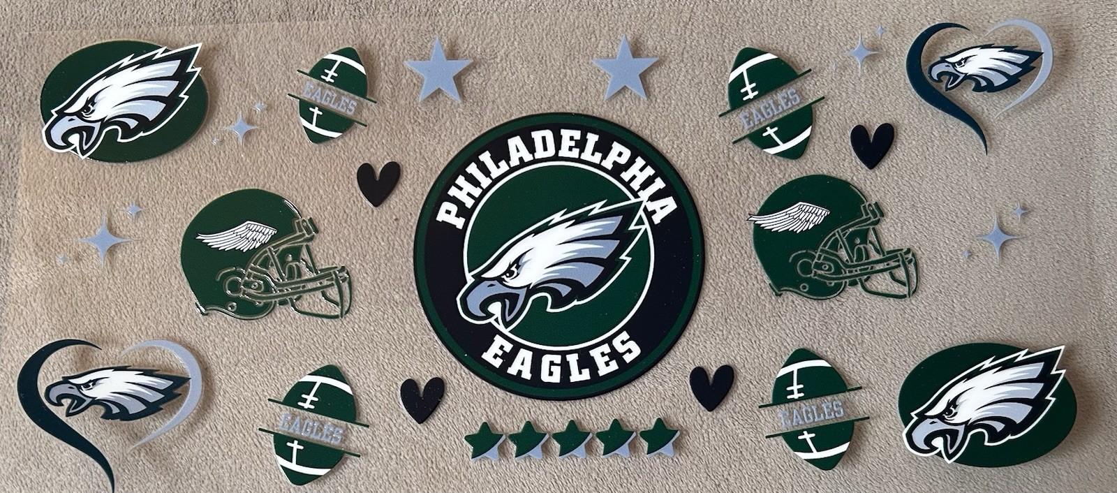 Philadelphia Eagles Football DIY Transfer Sticker Cup Wrap DIY Glasses Bottles