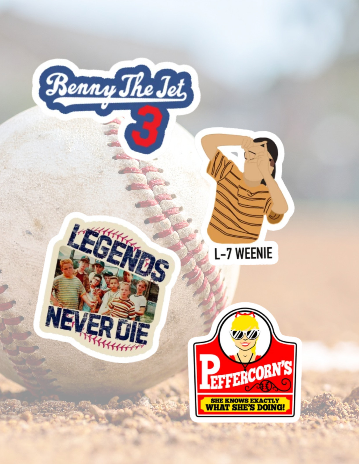 Sandlot #2 Baseball Movie 4pc Sticker Pack