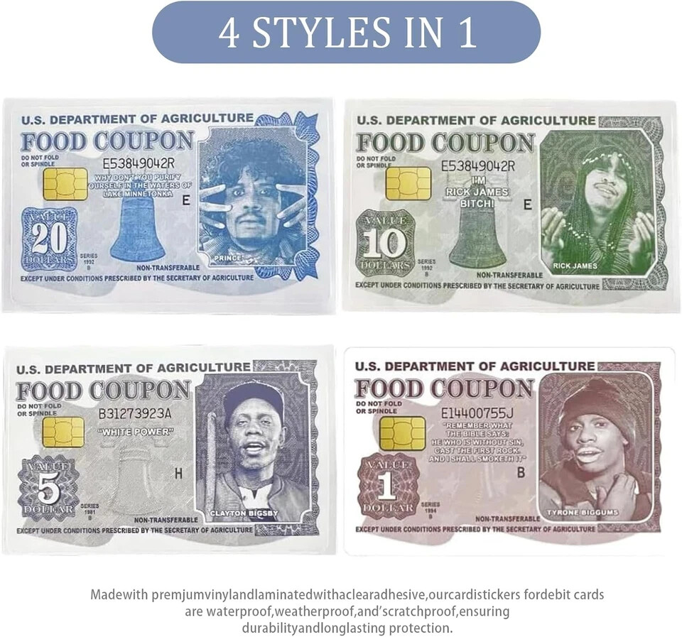 Credit Card Skins Tyrone Biggums Food Stamps EBT UV Vinyl Card Skins 4 pack
