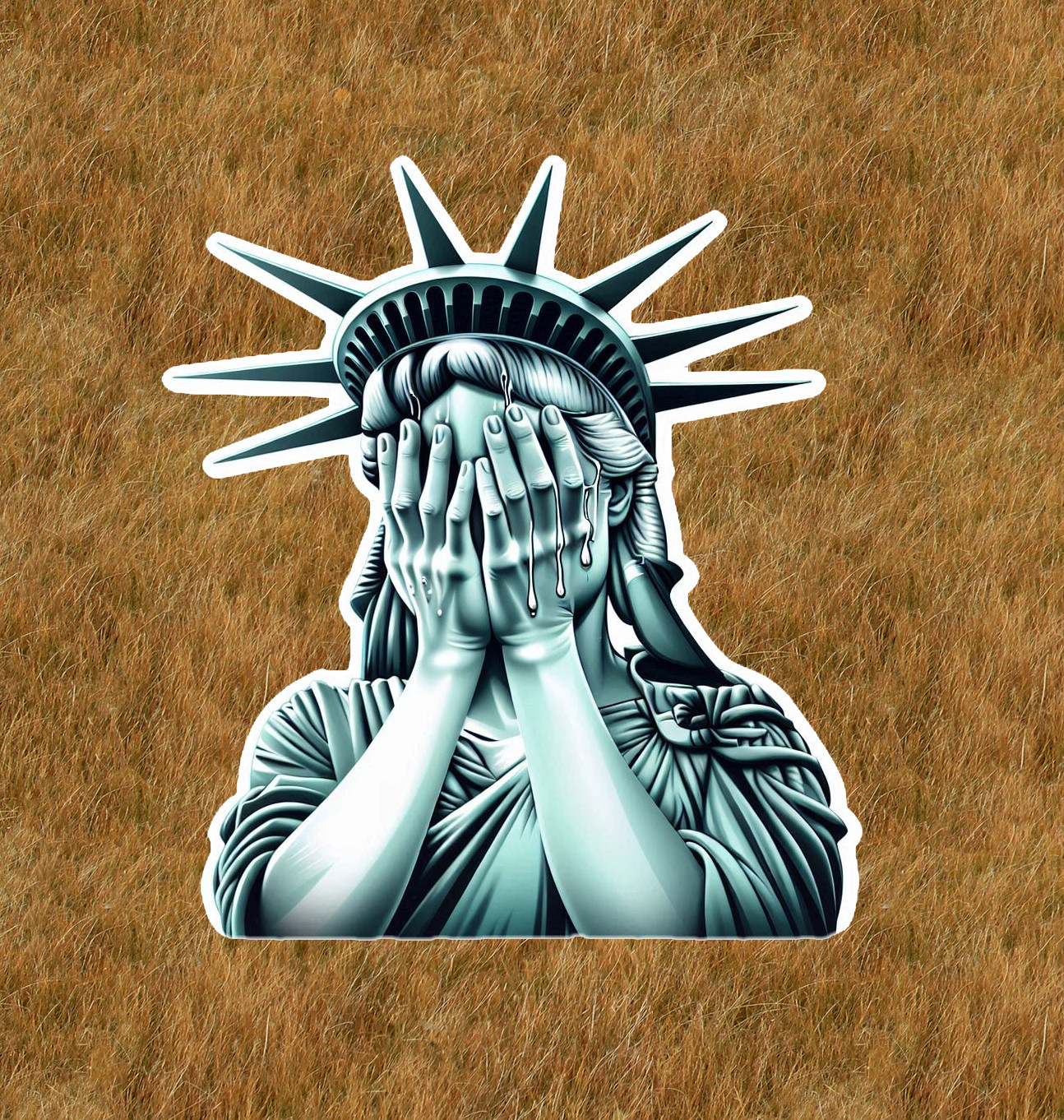 Statue of Liberty is crying 100% waterproof vinyl sticker decal – several sizes