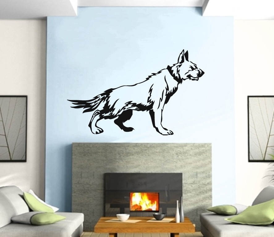 Wall Sticker Vinyl Decal Dog Shepherd Animal Mural Urban Art (z358)