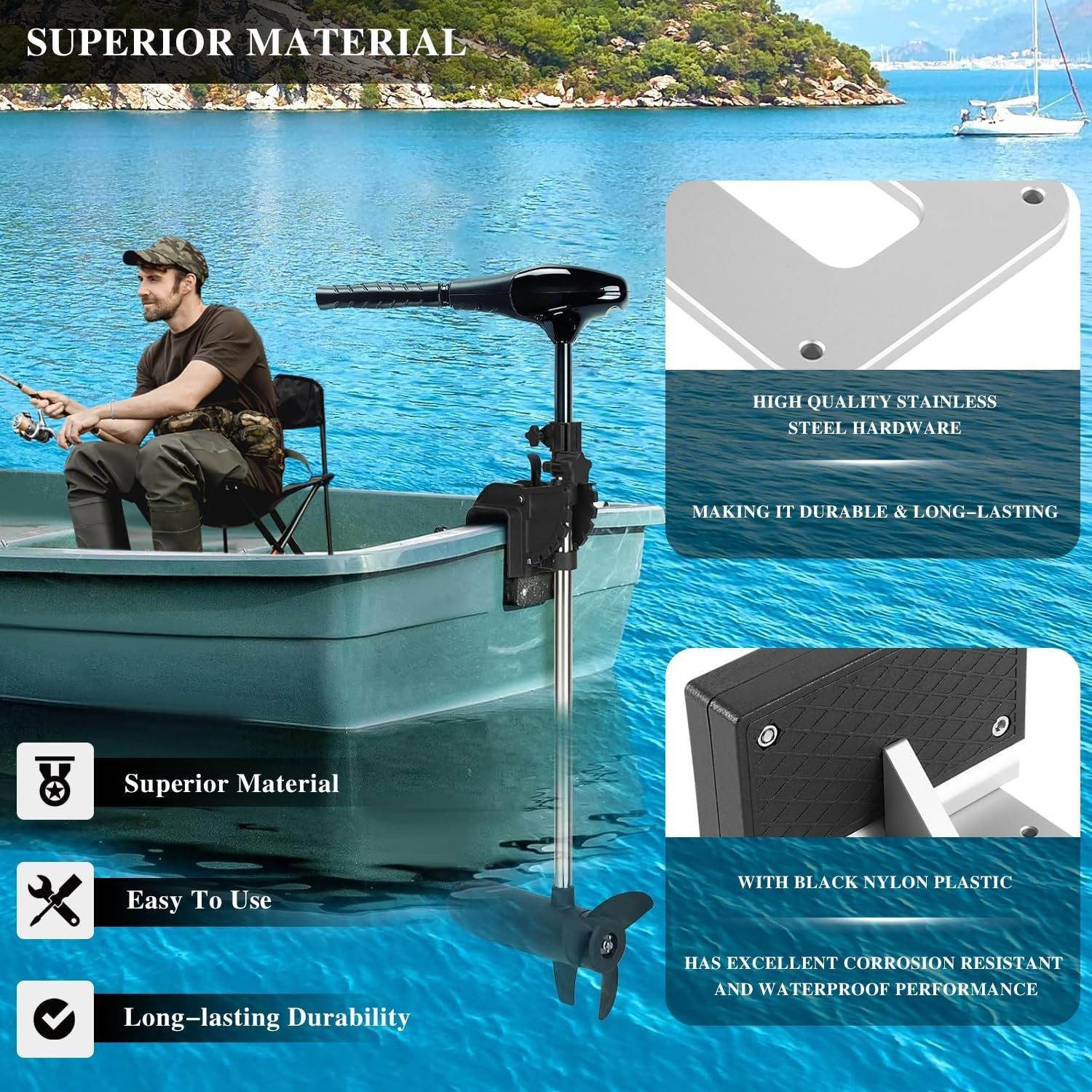 Universal Transom Trolling Motor Mount for Kayaks/Kayak Motor Mount, Universal F