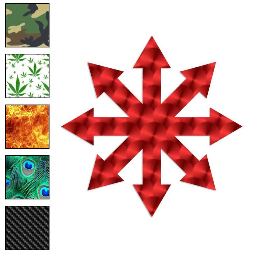 Chaos Symbol, Vinyl Decal Sticker, 40 Patterns & 3 Sizes, #156