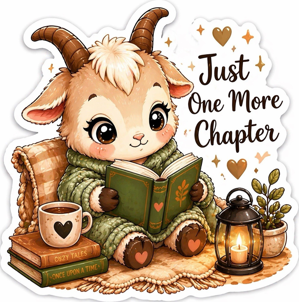 13pc Cute Book Lover Sticker Set Farm Animals Cozy Reading Planner Laptop Decals