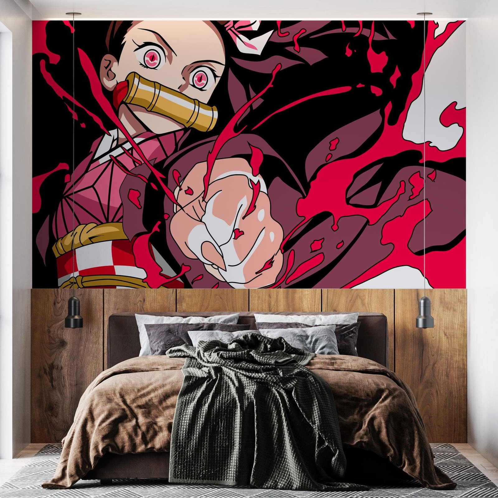 Slayer Gang of Demons Wallpaper Peel and Stick Wall Mural. Nezuko Kamado #A1015