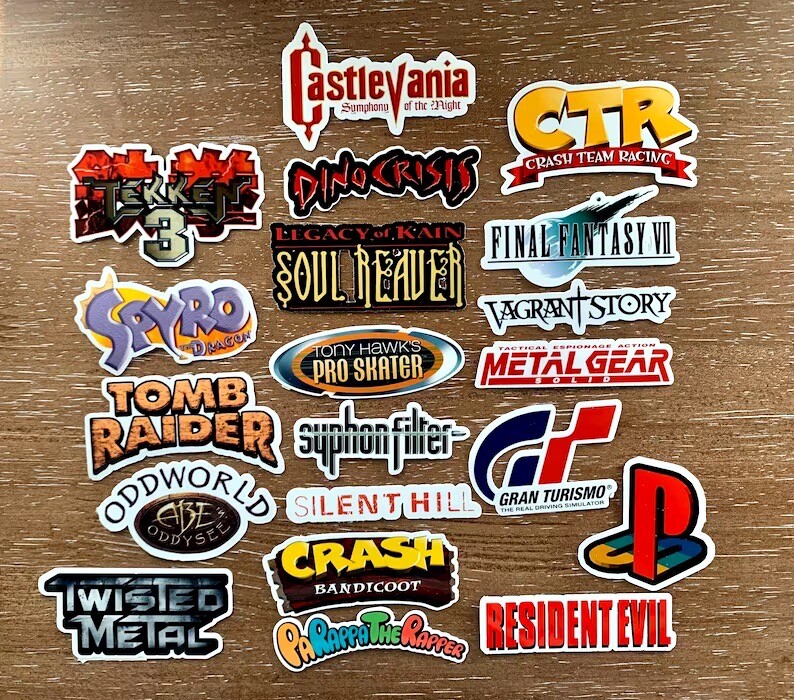 20 Playstation PSX Logo Stickers – White, Clear or Holographic -Waterproof Vinyl