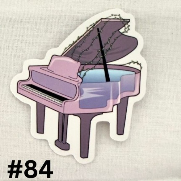 Lavender Grand Piano Vinyl Sticker 2in Soft Pink No84