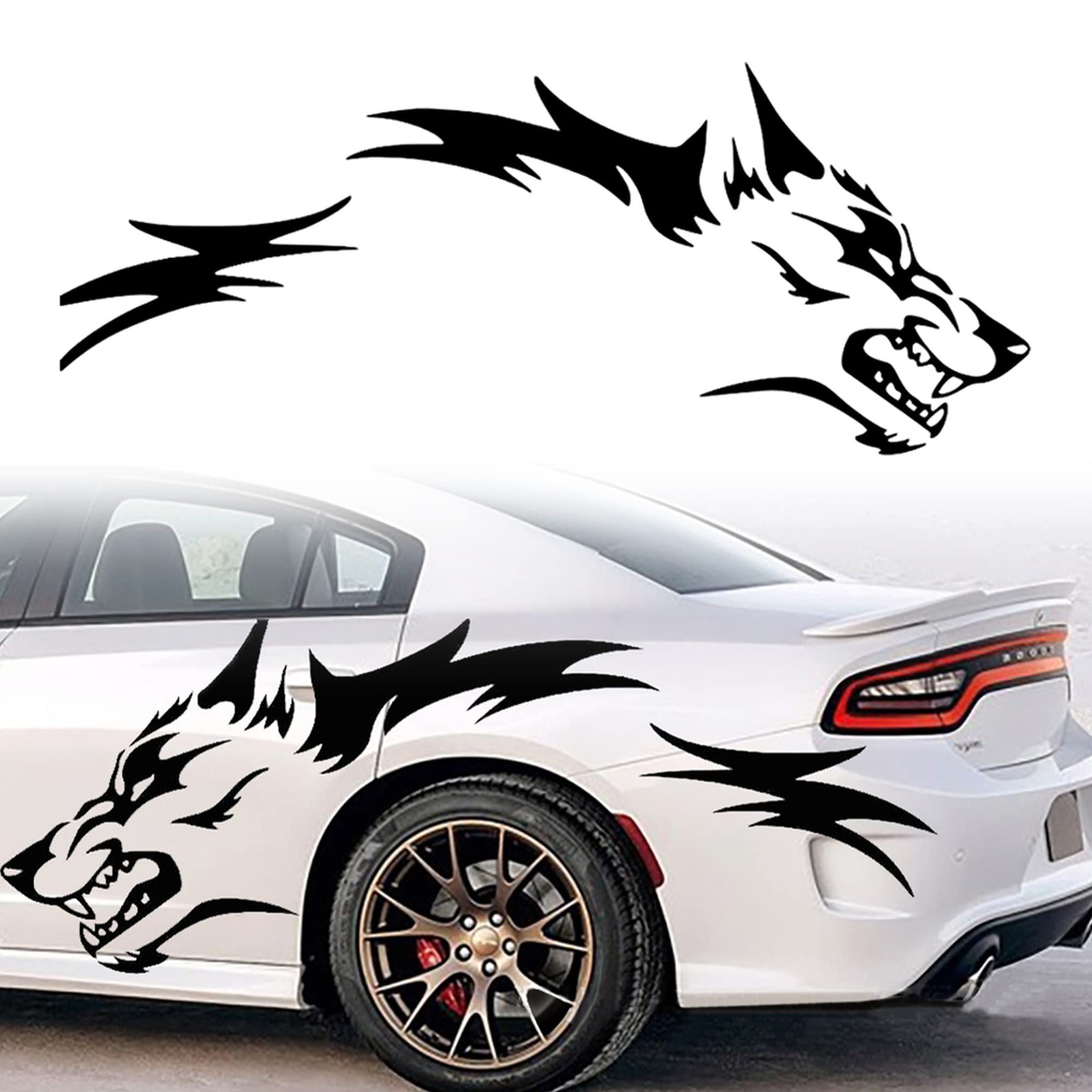 AuMoHall 1 Set Running Wolf Graphics Car Body Sticker Self-Adhesive Wolf Deca…