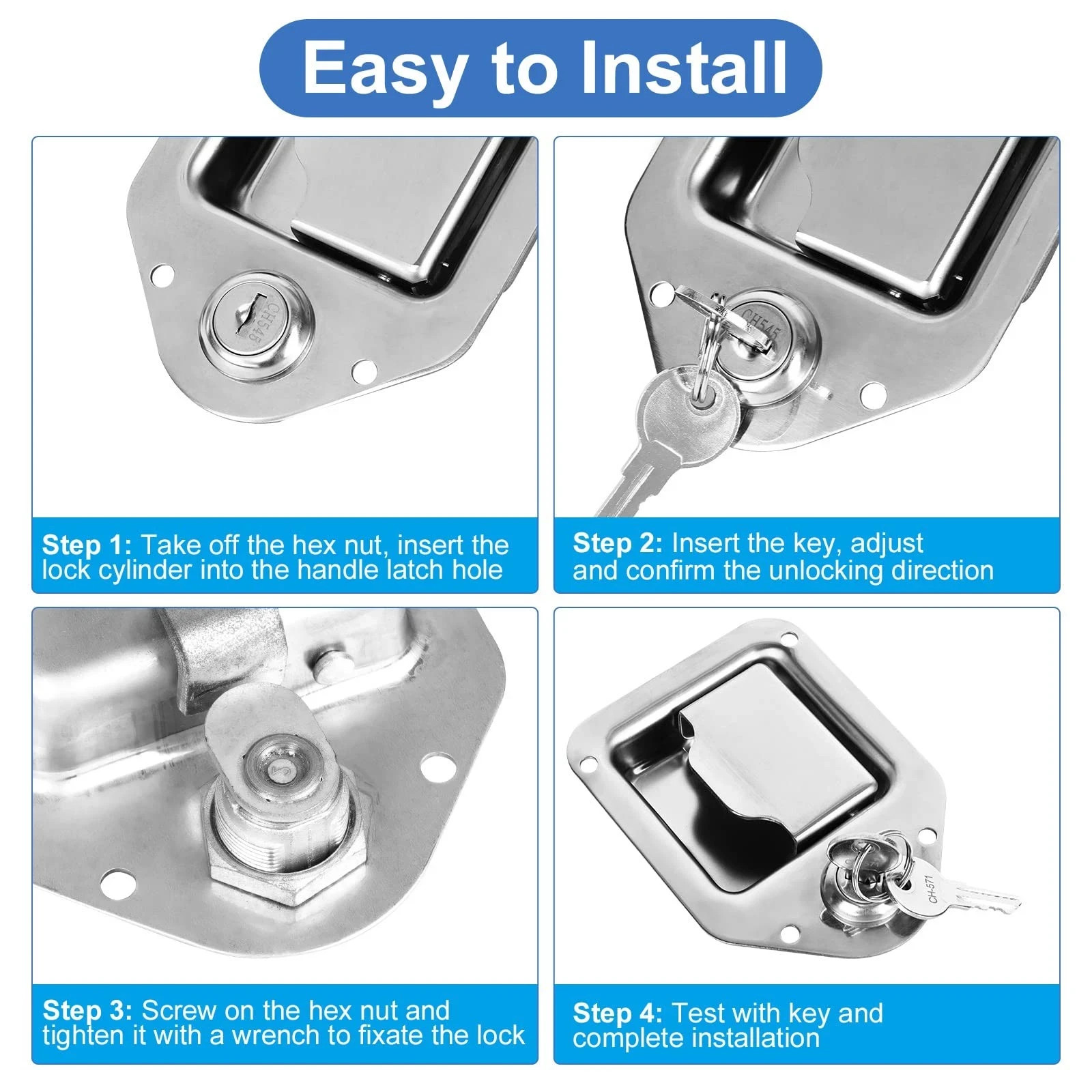 Truck Tool Box Lock Replacement, 1 Pack Keyed Different, 5/8" Cylinder for Tr…
