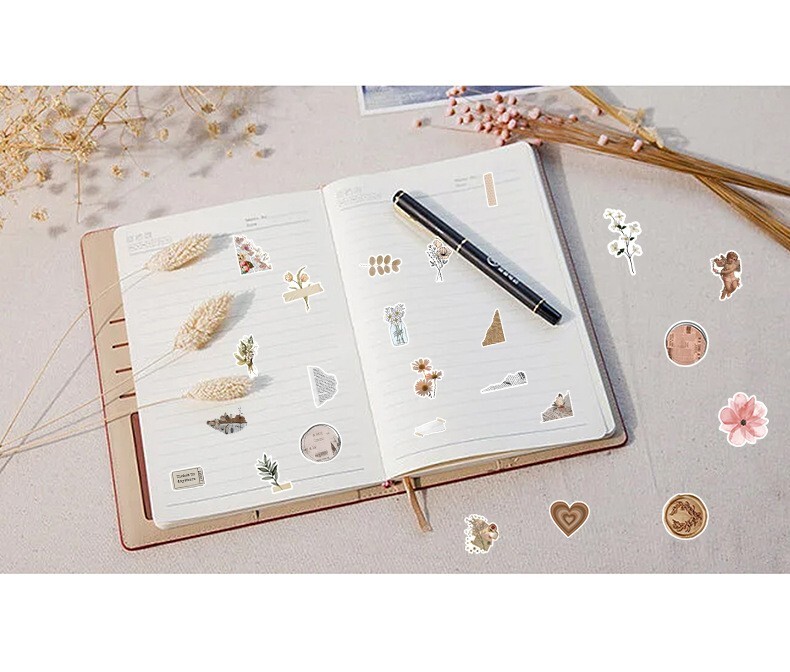 200pcs Retro Cottagecore Vintage STICKER PACK，#201206226251
