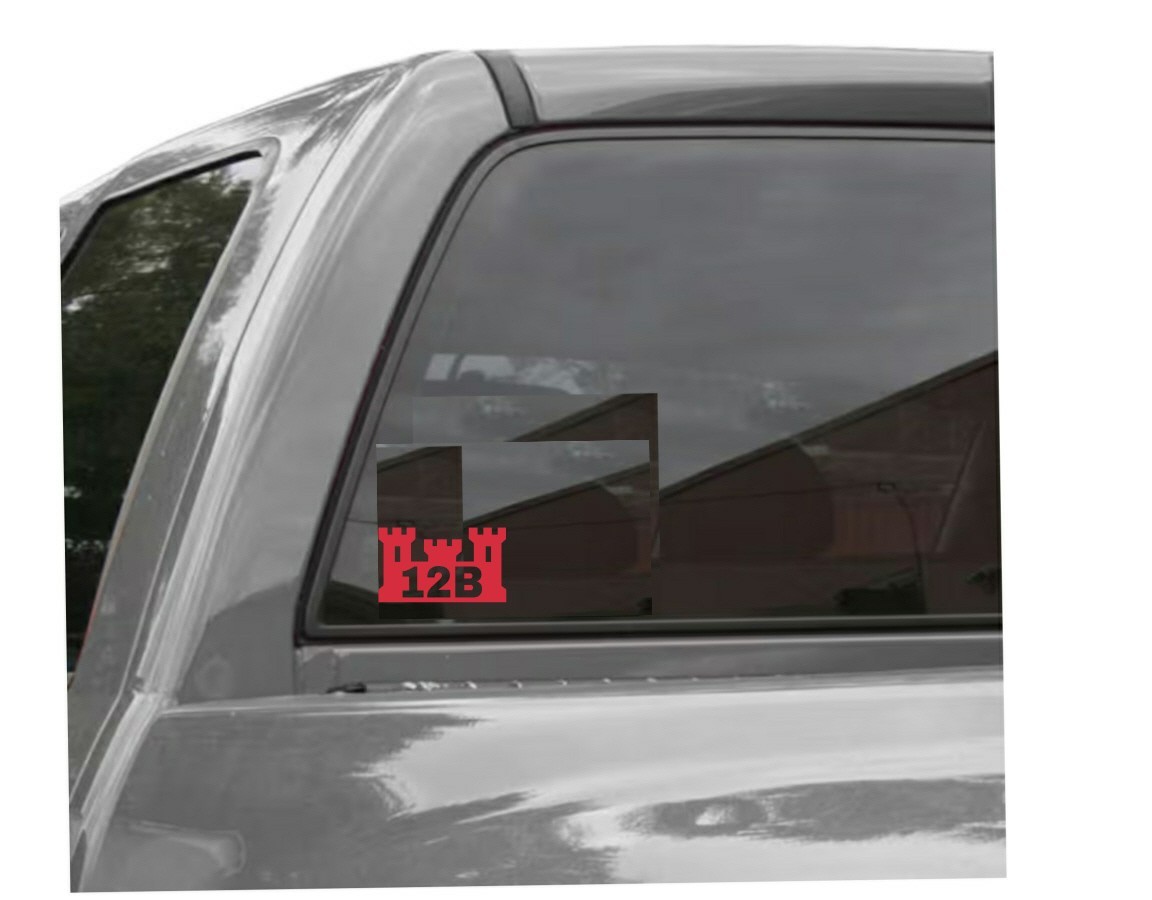 Military Army MOS 12B Combat Engineer Vinyl Decal Sticker U.S. Army