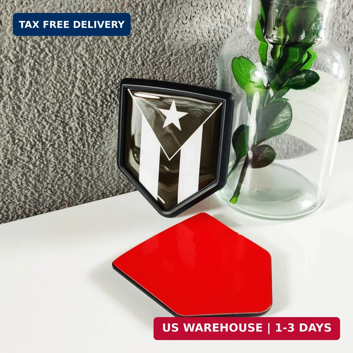 Black Puerto Rico Flag Decal Sticker Car Emblem Puerto Rican Flag Car Decoration