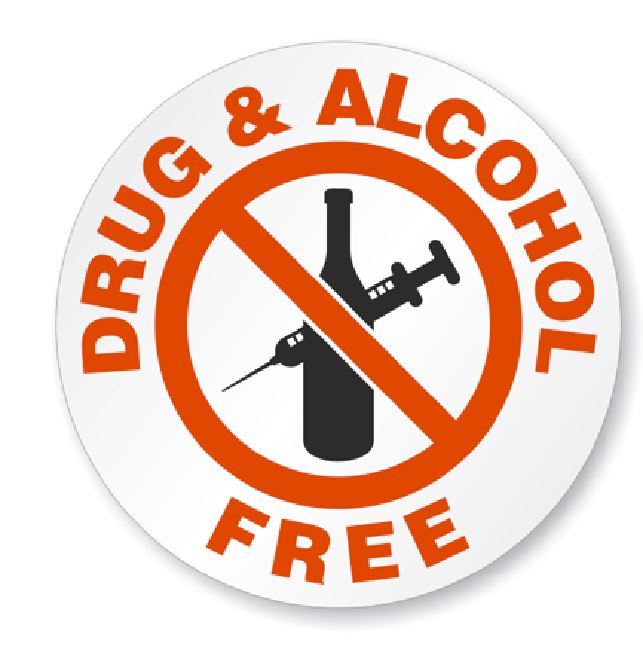 Drug & Alcohol Free Hard Hat Decal Hardhat Sticker Helmet Label H200