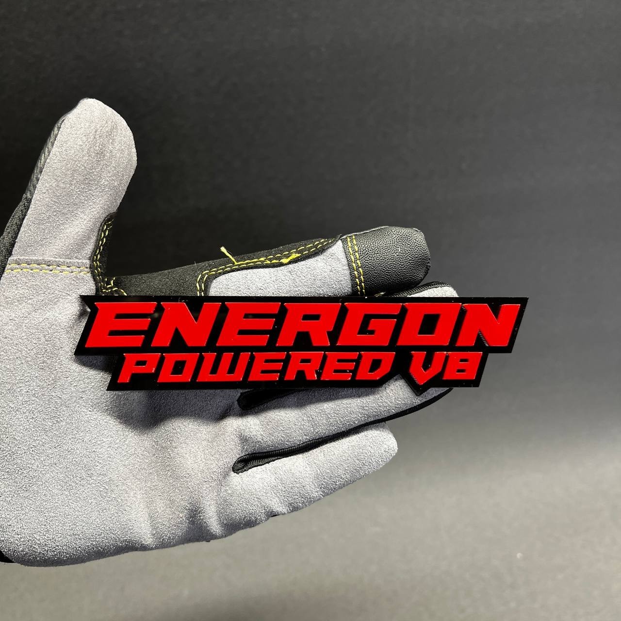 1PC ENERGON POWERED V8 3D Text Car Badge Emblem Fender tailgate Aggressive Decal
