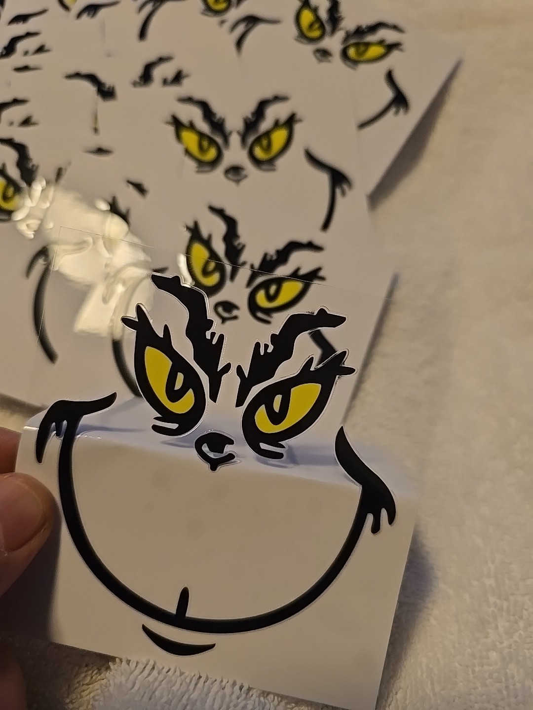 Grinch 30 Pack Transparent Stickers 3 1/2" X 3 1/2"