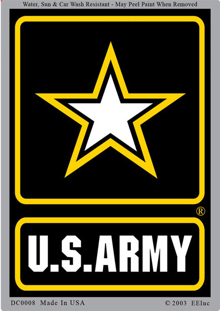 3"X4" VINYL PRESS AND STICK WEATHER RESISTANT US ARMY LOGO DECAL