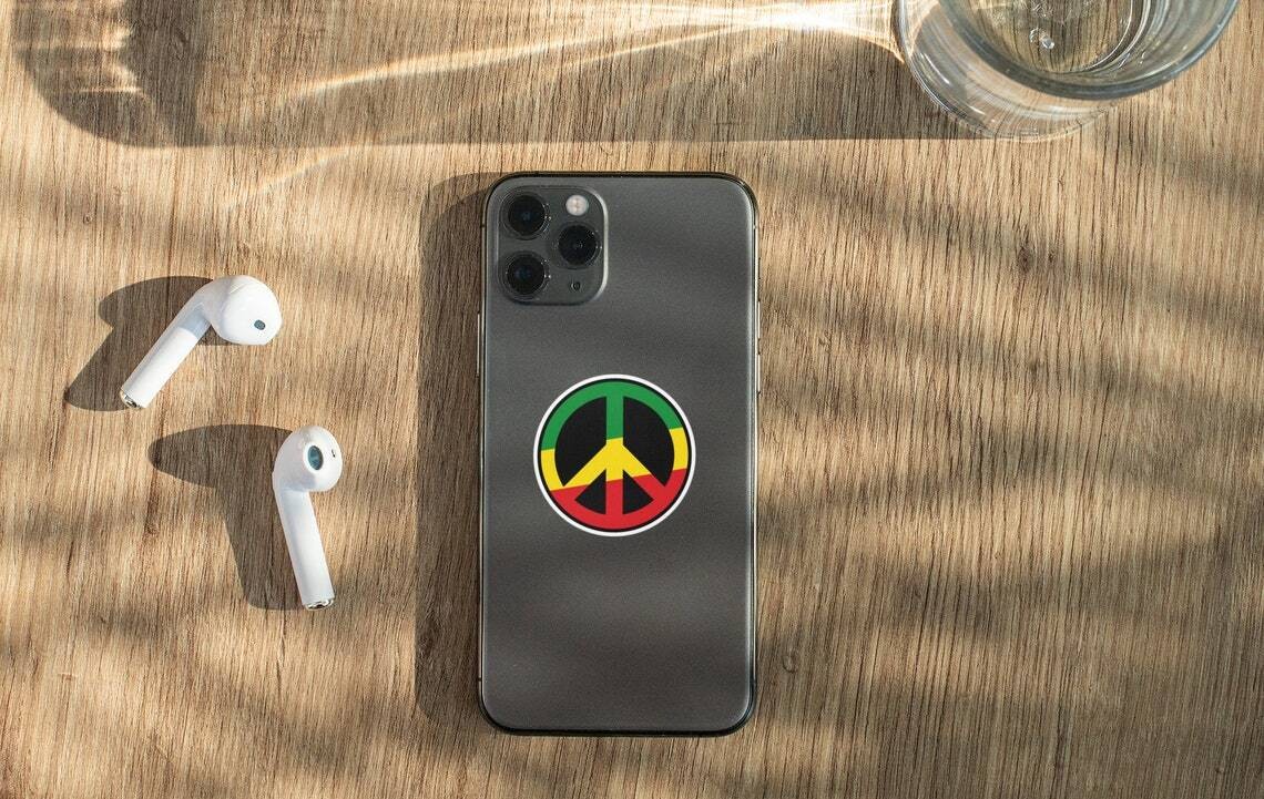 Rasta Peace Sign Sticker Decal Rastafari Rastafarianism Jamaica Rastafarian