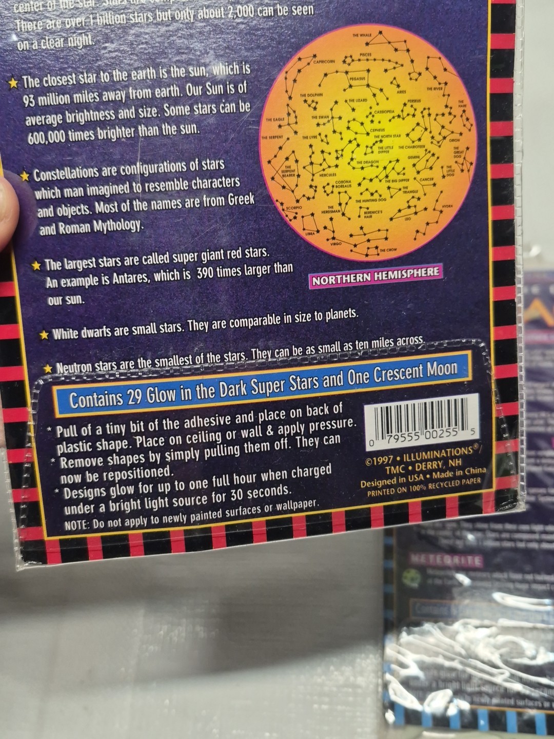 Vintage Illuminations 1997 Glow In The Dark Ceiling Stars Planets Comets Cosmos