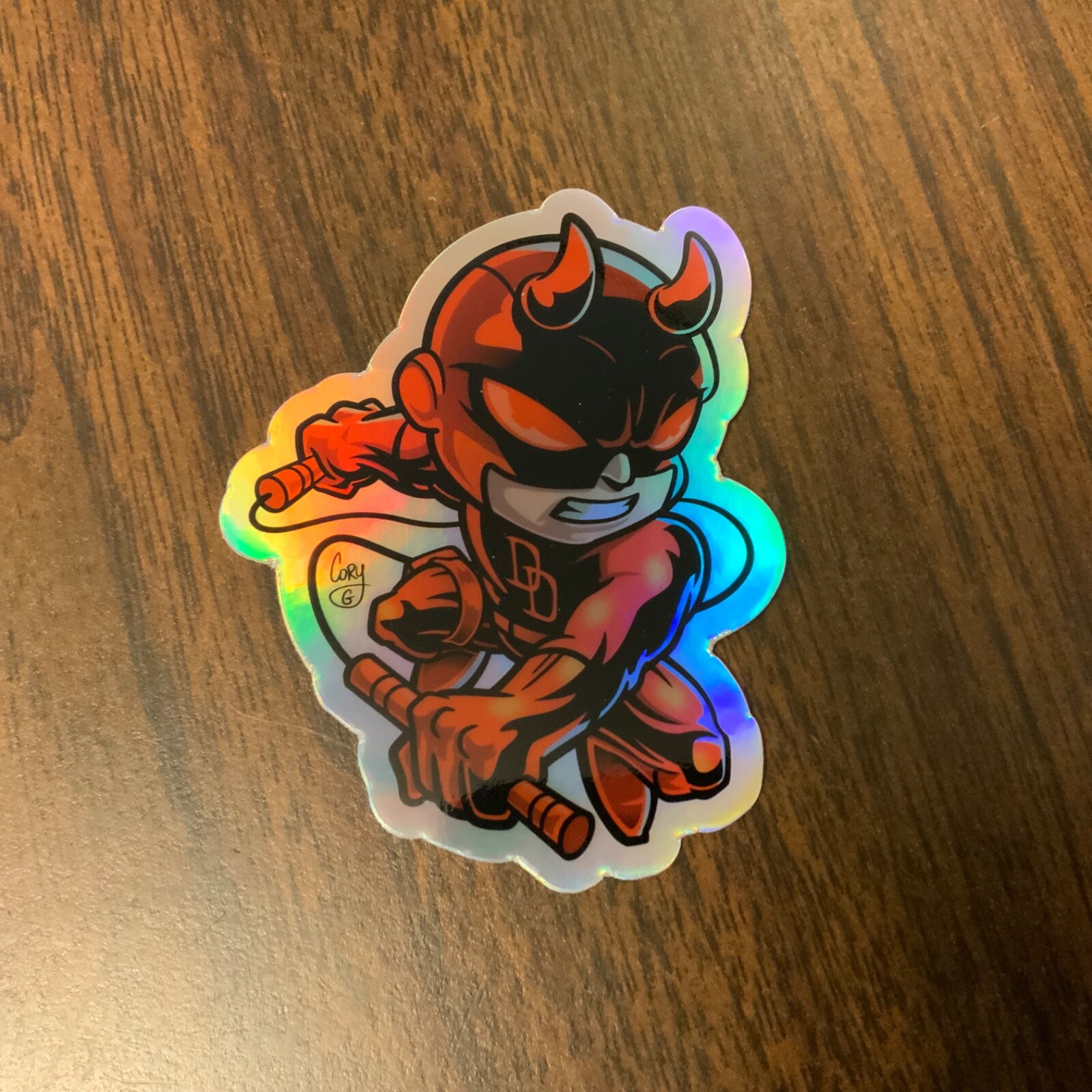 DareDevil 3” Vinyl Sticker Chibi Comic Book Scottie Man Without Fear Holographic