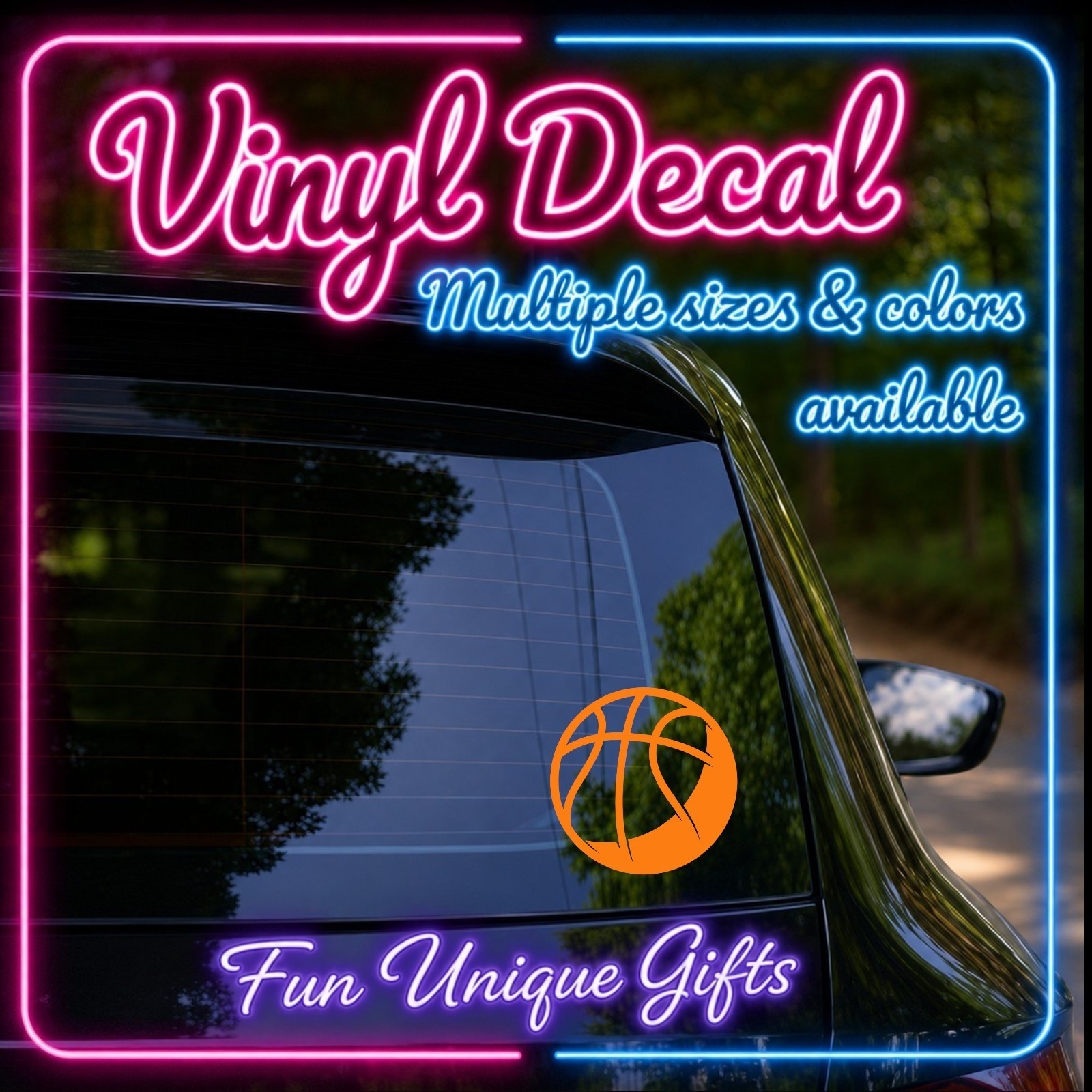 Basketball Sports Hoops Vinyl Decal Choose Size/Color Car Sticker FREE SHIP