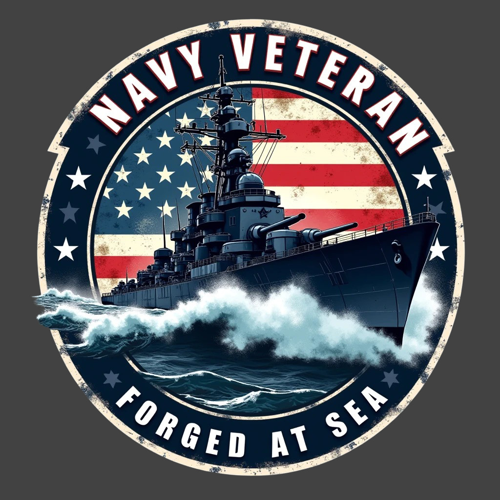 Navy Veteran Battleship Sticker Vinyl Decal Military Patriotic USA