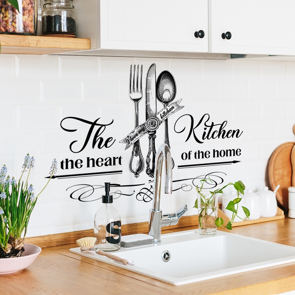 Upgrade your home's decor with these modern cook utensils wall stickers