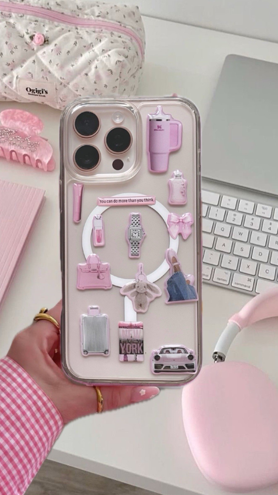 3DPink Aesthetic Vinyl Stickers for Phone & Laptop | Waterproof Decals for Bottl