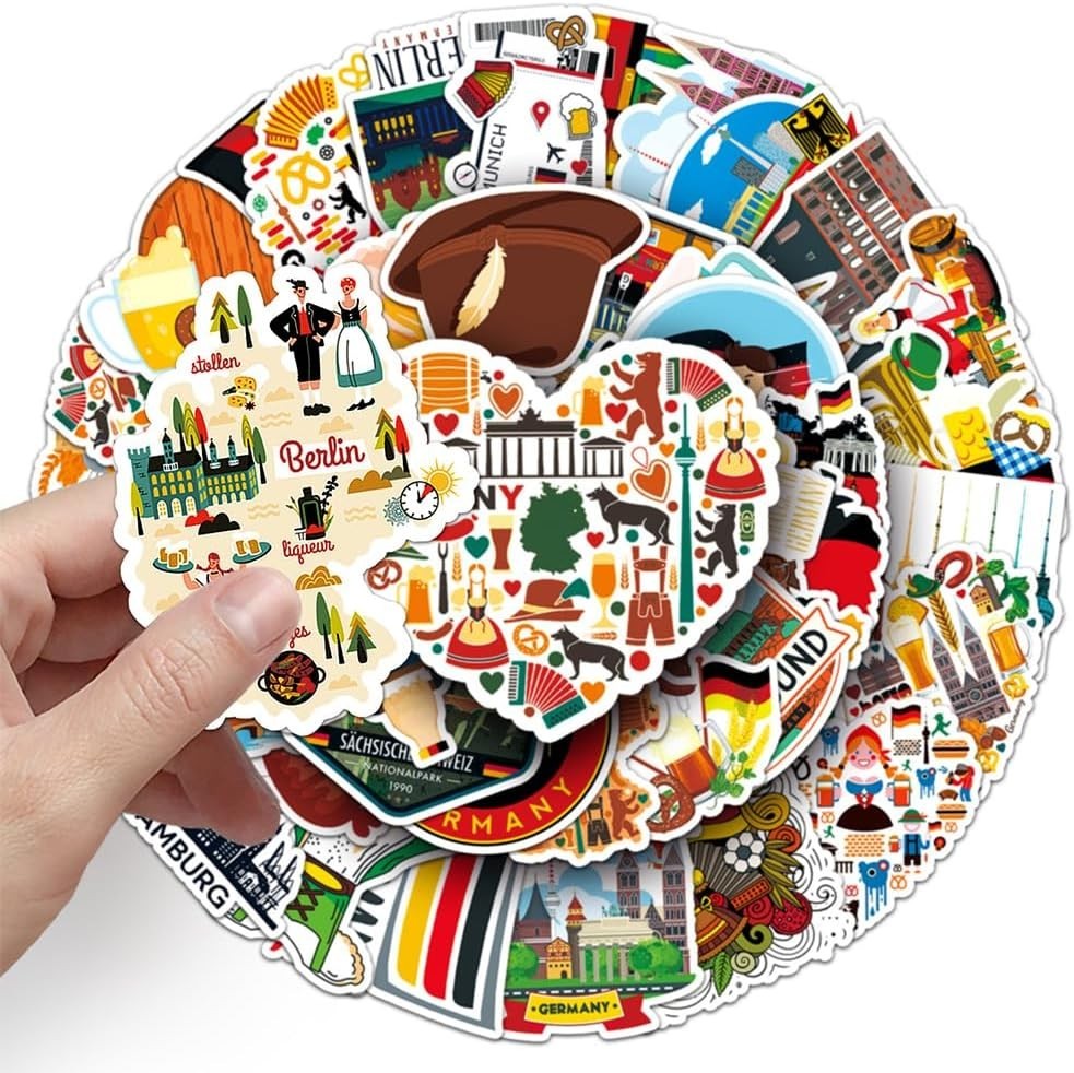 Stickers |50Pcs German Waterproof Vinyl Decals | Removable Reusable Peel & St…