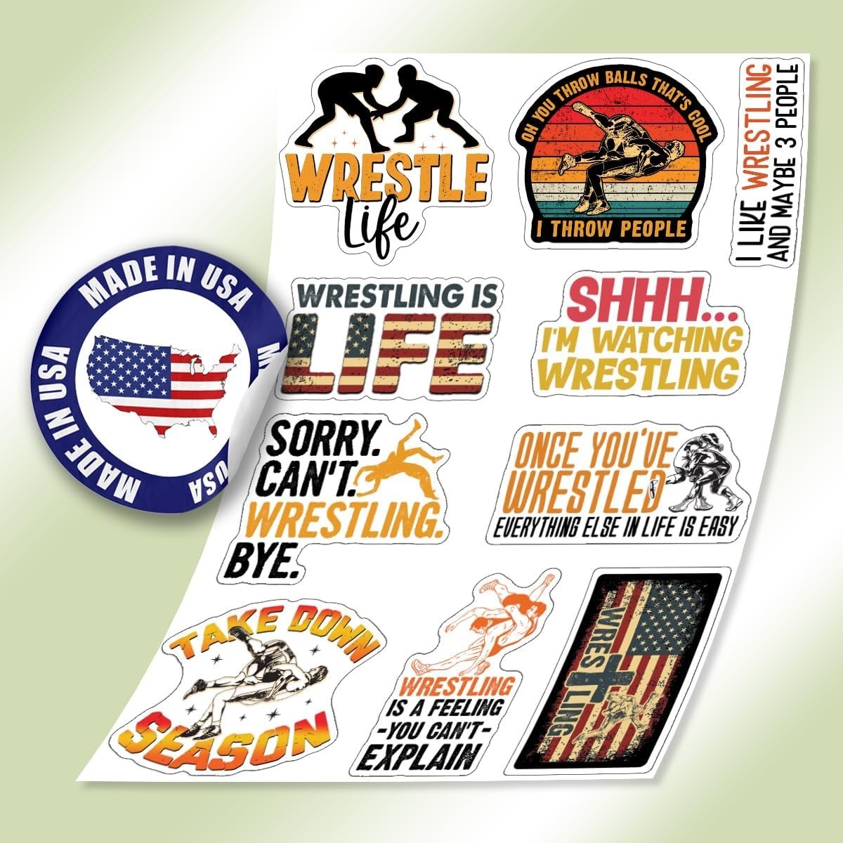 10pcs Wrestling Sticker Motivational Wrestler Quotes Wrestling Life Fan Gift