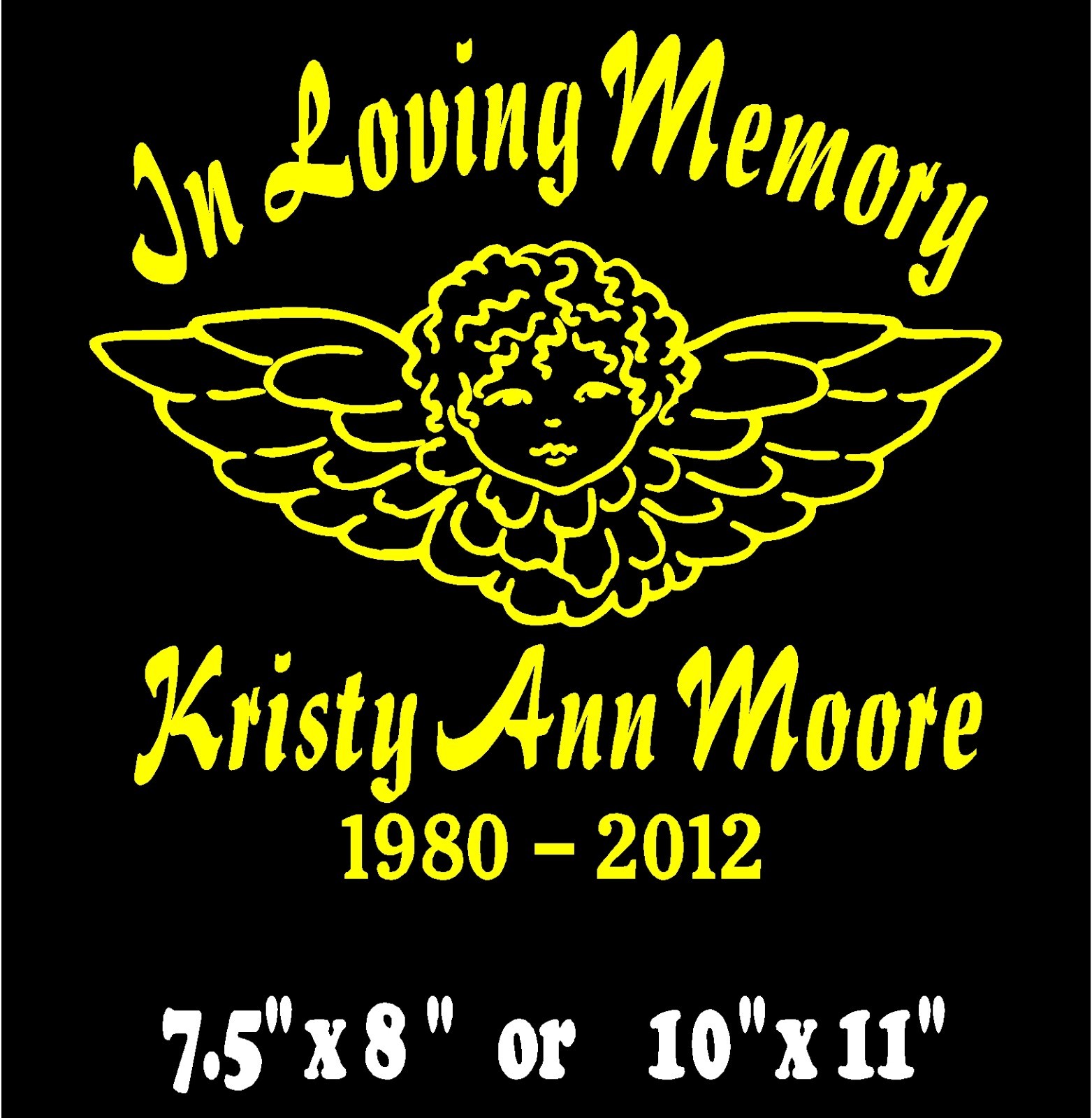 Angel Cherub In Loving Memory Decal Car Window Vinyl Sticker Personalized