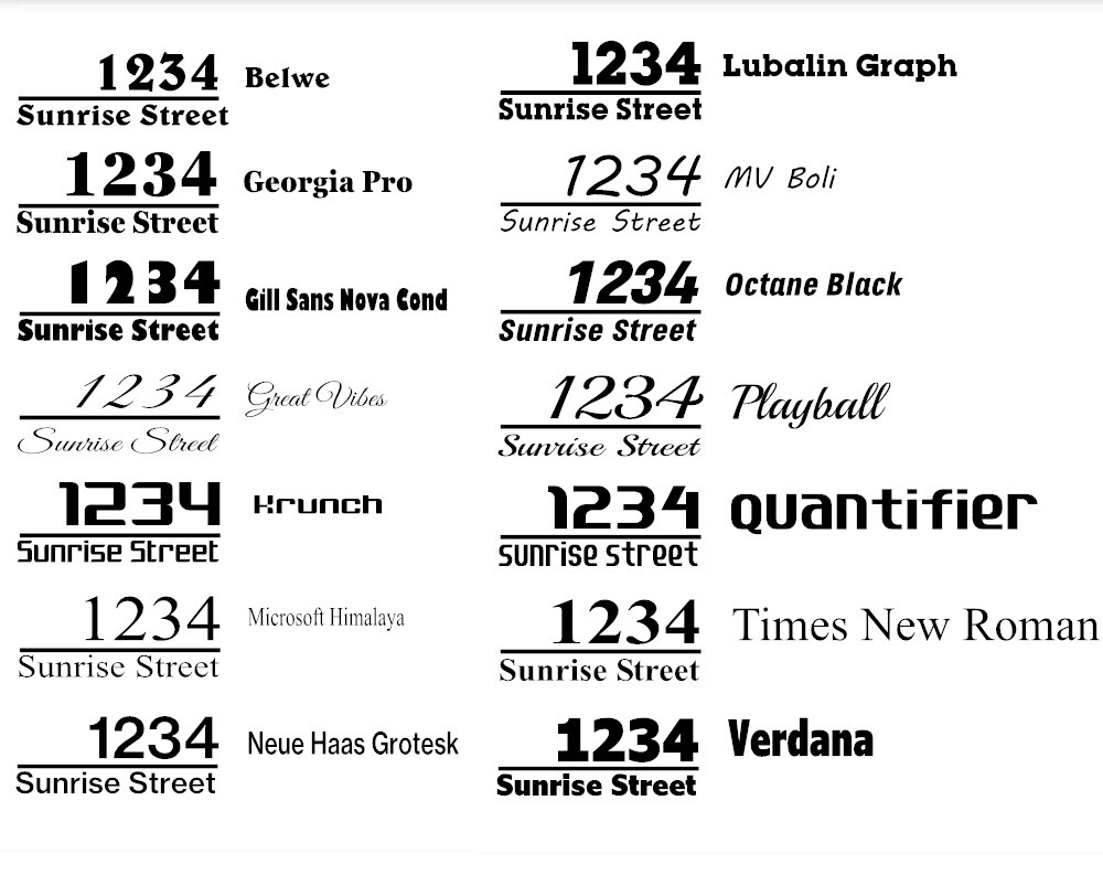 SET OF 2 CUSTOM PERSONALIZED VINYL MAILBOX NUMBERS Street DECAL, (Model 18)