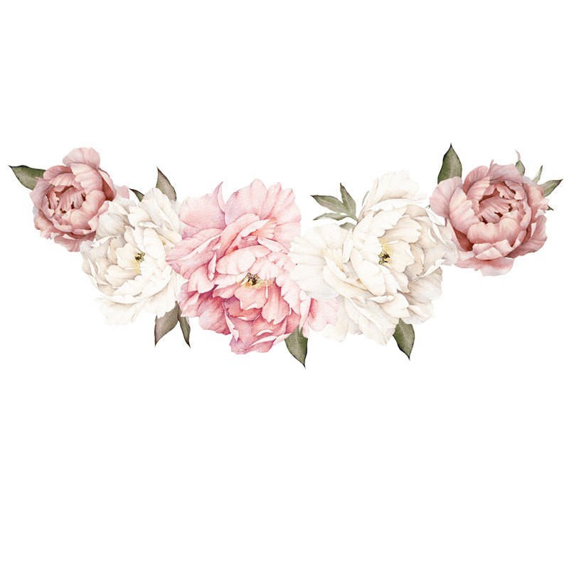 LARGE PEONY FLOWER PATTERN BEDROOM WALL STICKER MURAL DECALS HOME ART DECOR SPEC