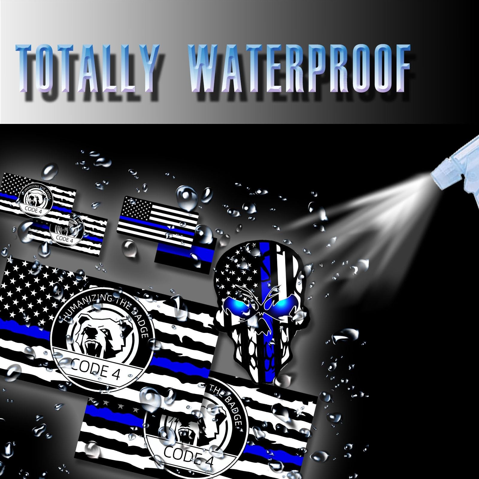 Code 4 Sticker Police, Thin Blue Line Sticker, Police Support Stickers – Amer…