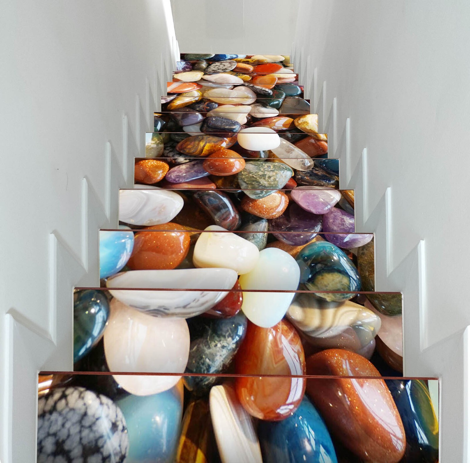 3D Jade Stones W045 Stairs Risers Decoration Photo Mural Vinyl Wallpaper Vera