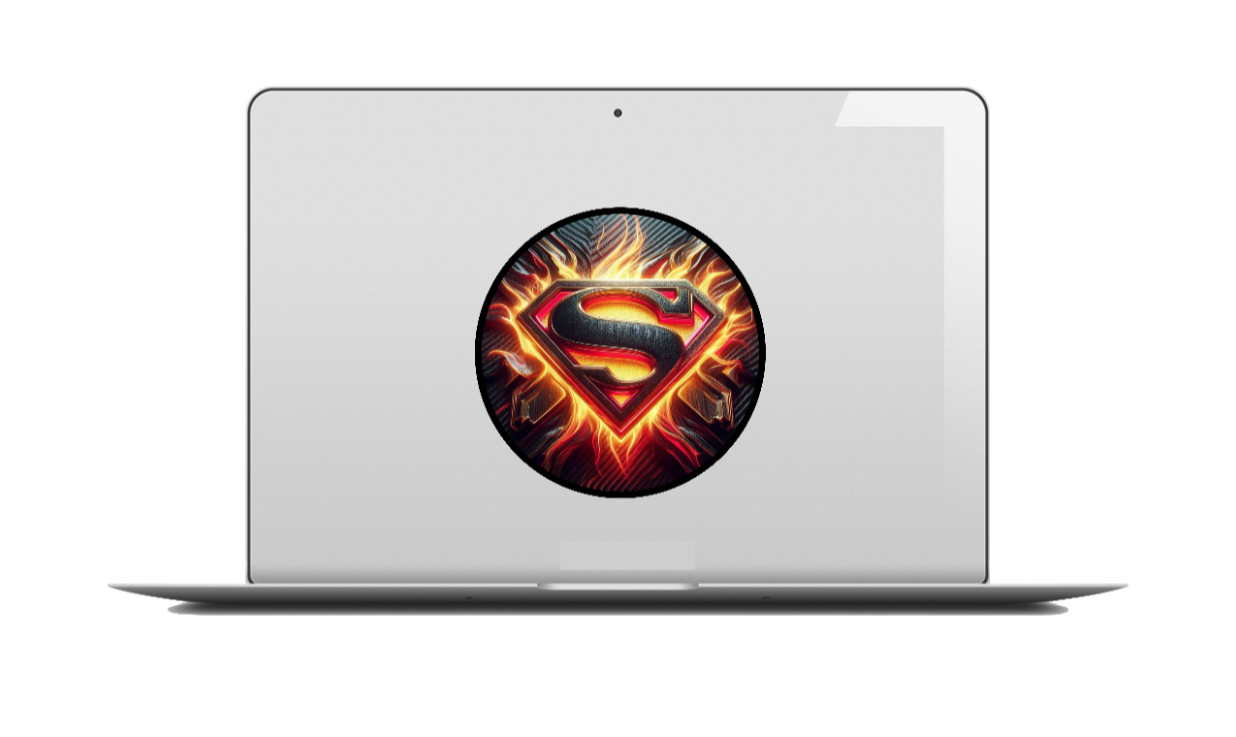 Superman (Fire Logo) 4" Vinyl Decal Car Cooler Laptop Truck Trailer Grill Decor