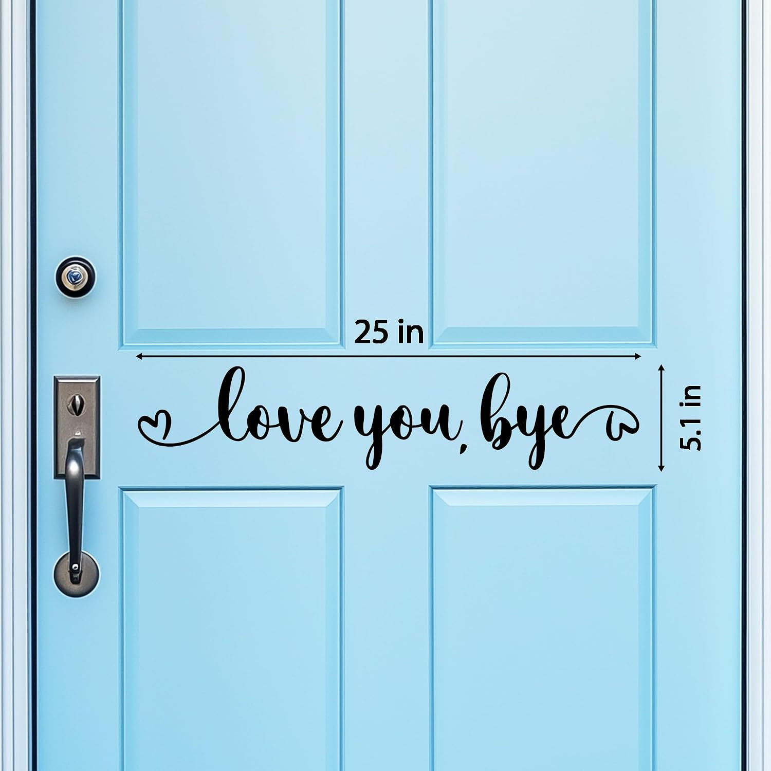 “Love You, Bye” Door Decal – Black Vinyl Entrance Wall Sticker – Farmhouse Home