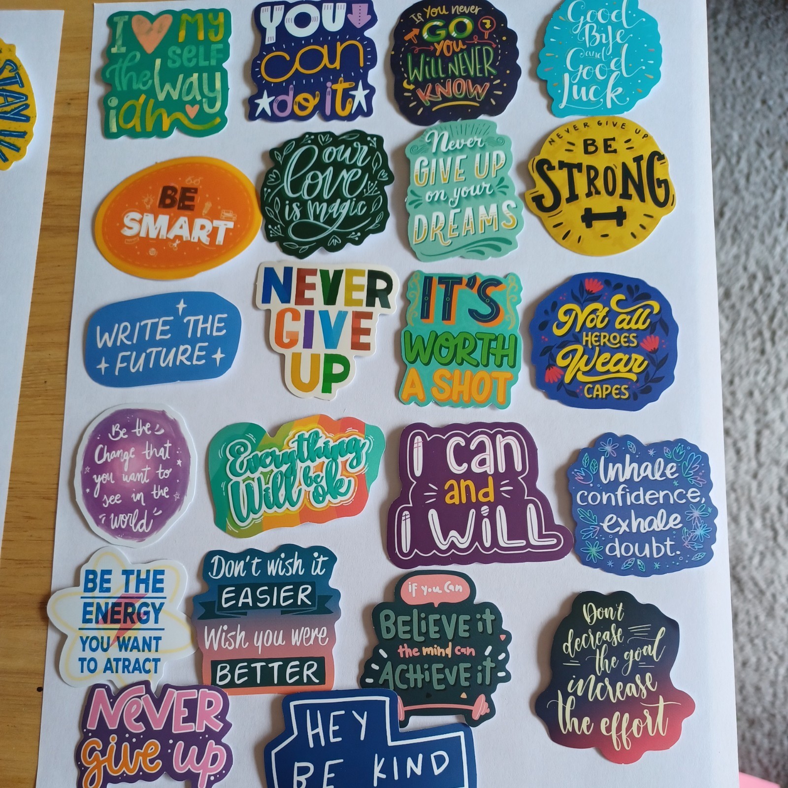 5 Random Assorted Positivity Stickers Good Vibes Positive Energy