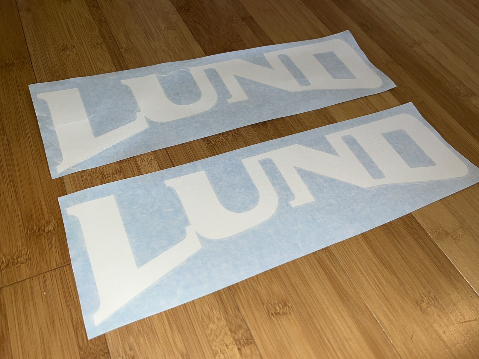 LUND Boats Vinyl Decal Stickers 24”- Set of 2- Gloss White Replacement Boat