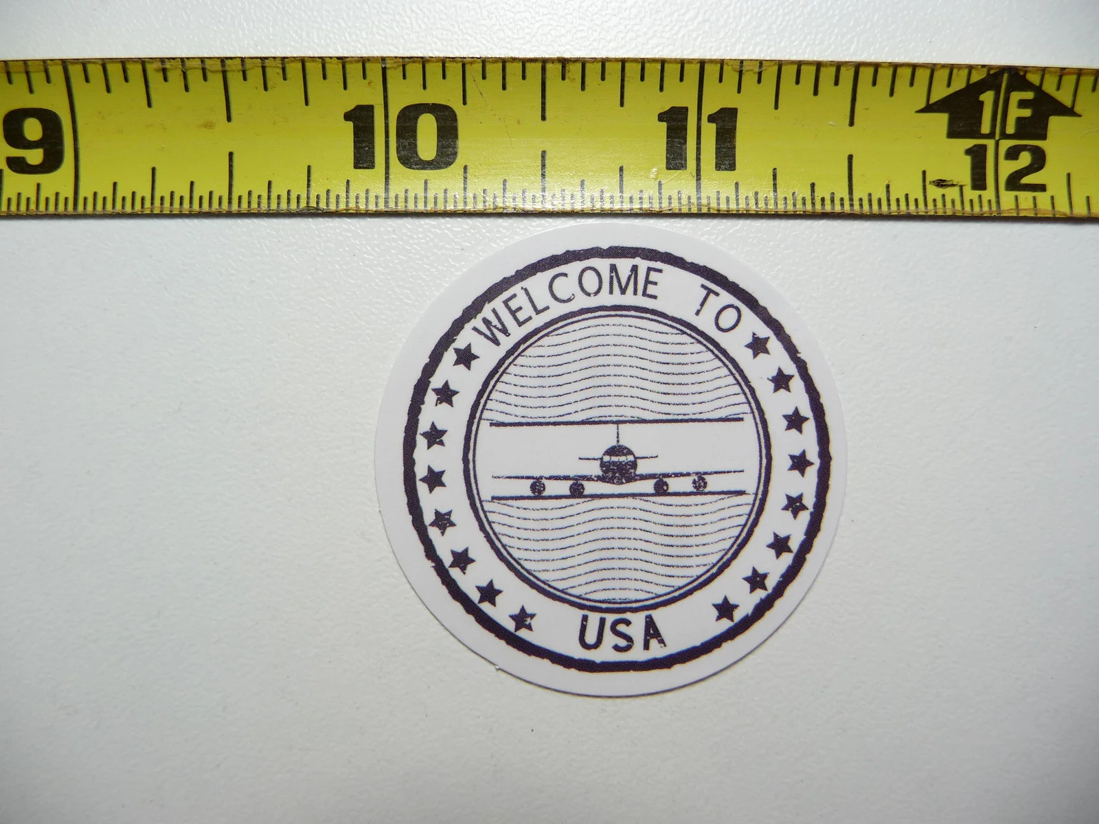 WELCOME TO USA AIRPLANE SMALL STICKER DECAL TRAVEL VACATION MEMORY FUN