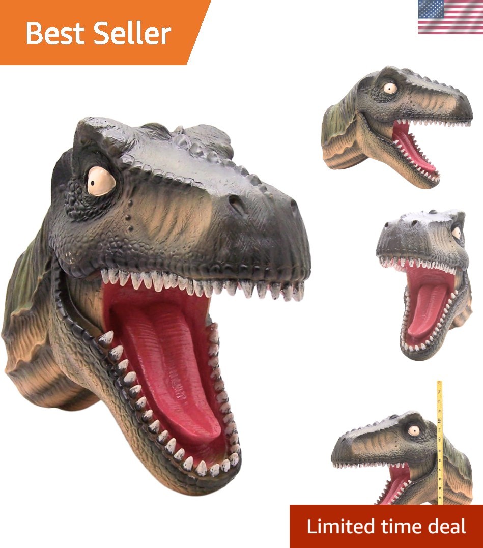 Unique T-Rex Head Wall Sculpture – Fun and Bold Indoor Dinosaur Decor – 17.25"