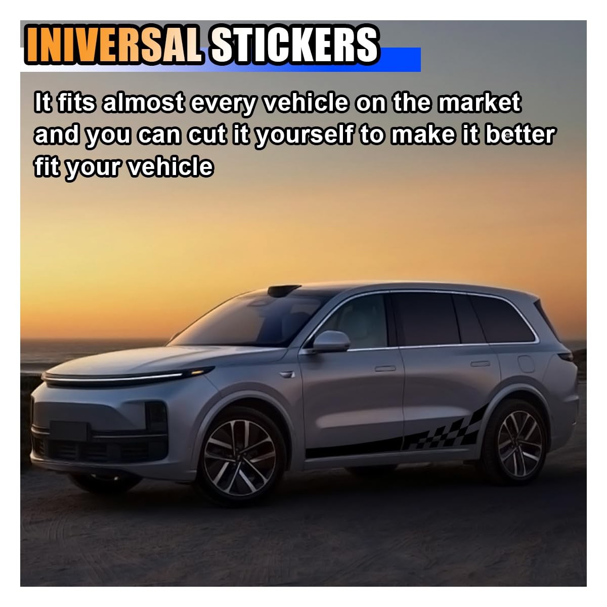 2PCS 78" Car Body Door Side Waistline Sticker Decals, Sports Racing Stripe De…