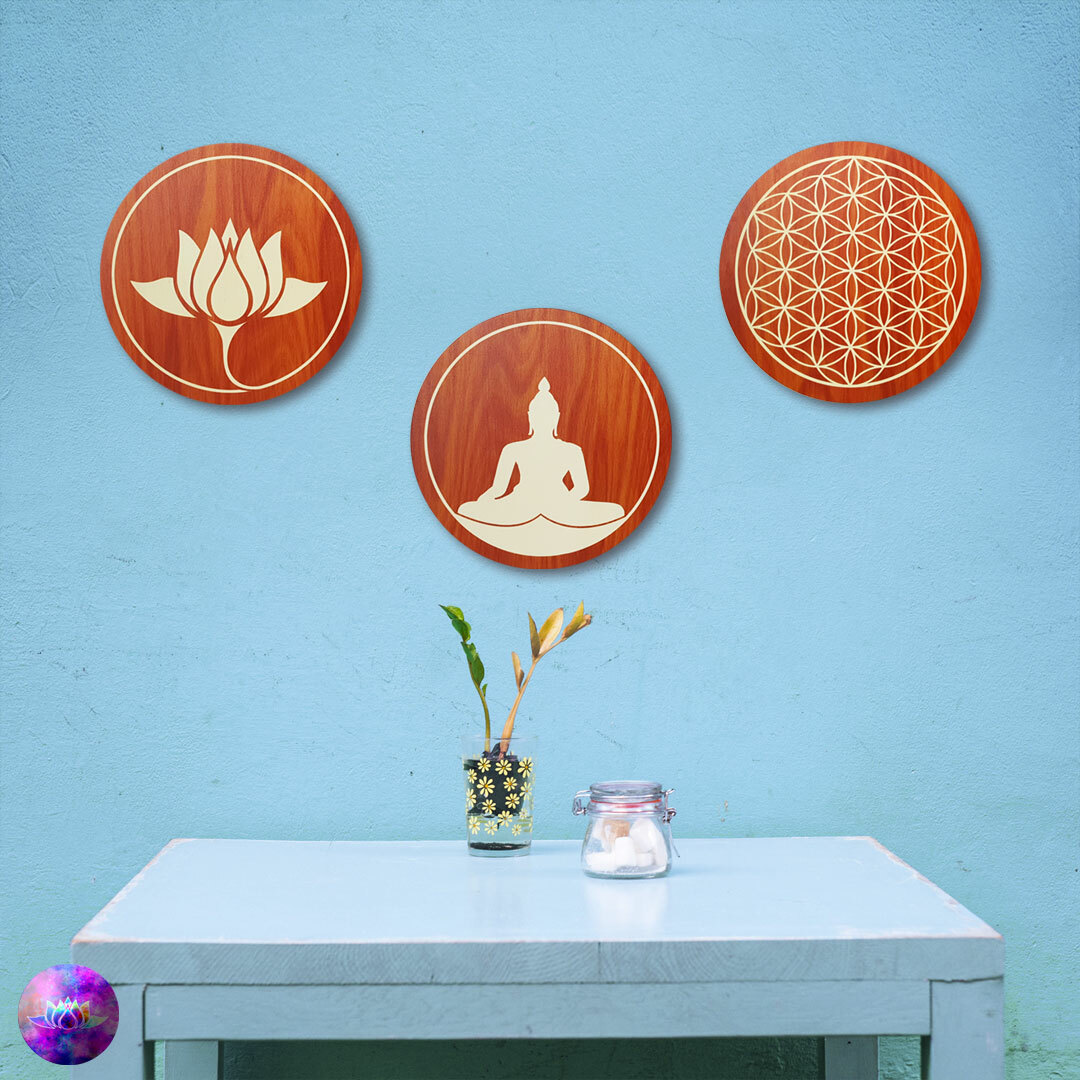 Flower of Life Wood Deco Large Wall Decoration Present Valentine's Day