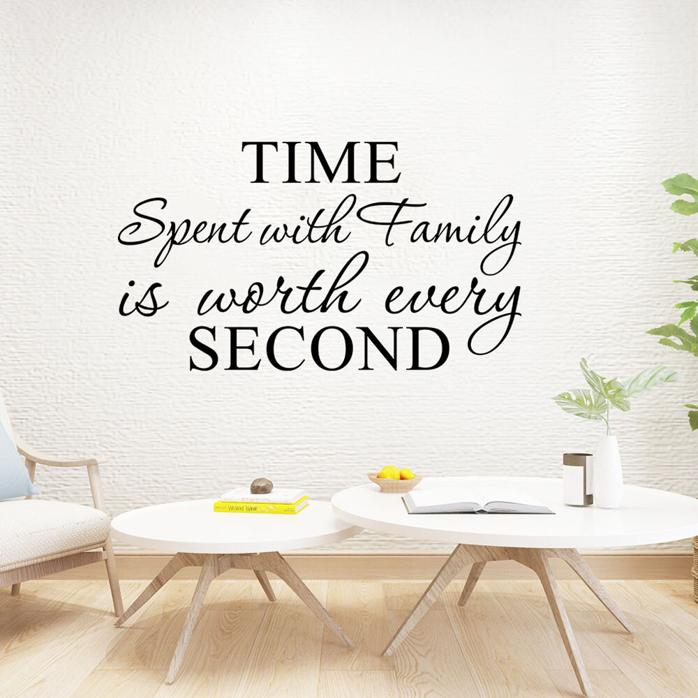 2 PCS Wall Sticker Time Spent With Family is Worth Every Second Vinyl Home Decor