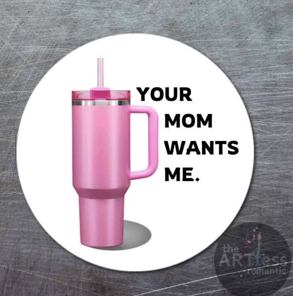 Pink Starbucks Stanley Tumbler Laminated Vinyl Sticker 3.5”