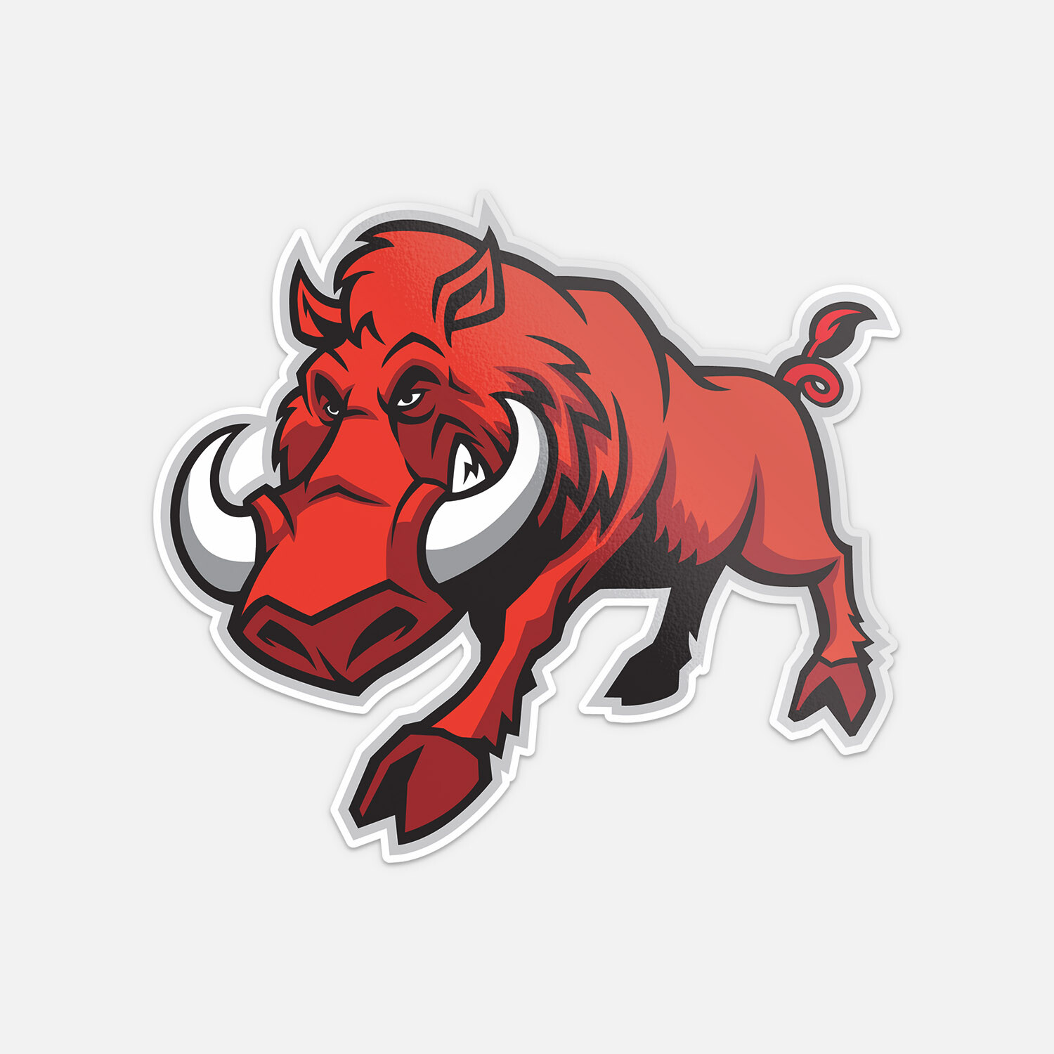 Cartoon Boar Mascot Wild Animal Vinyl Sticker Decal