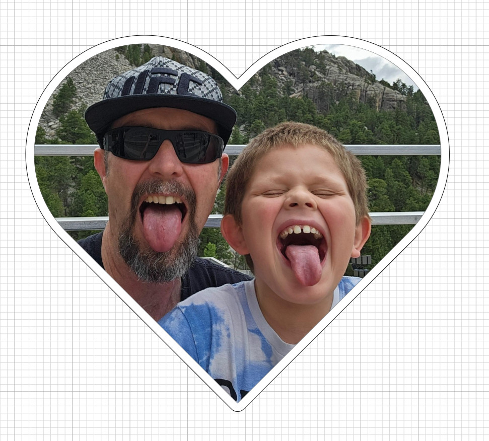 10x 6x 2x Custom Heart Stickers PHOTO QUALITY Picture Family Love Kids Mom Dad