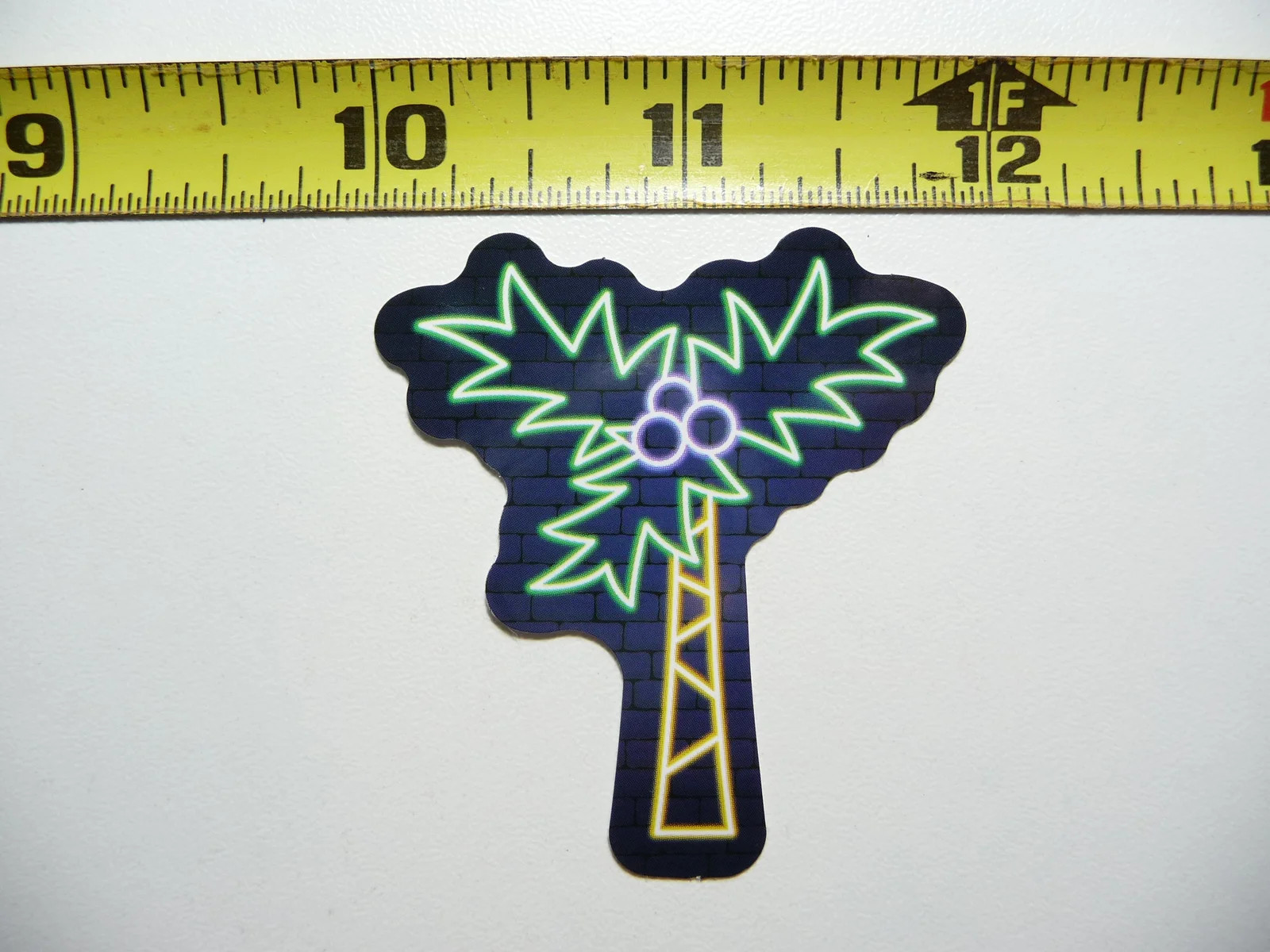 3 COCONUT PALM TREE SMALL STICKER DECAL NEON STYLE BRIGHT VINYL FUNNY
