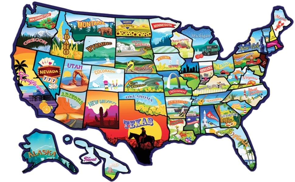 RV State Map Sticker Travel Map – 11" x 17", Explore & Mark States Visited – …