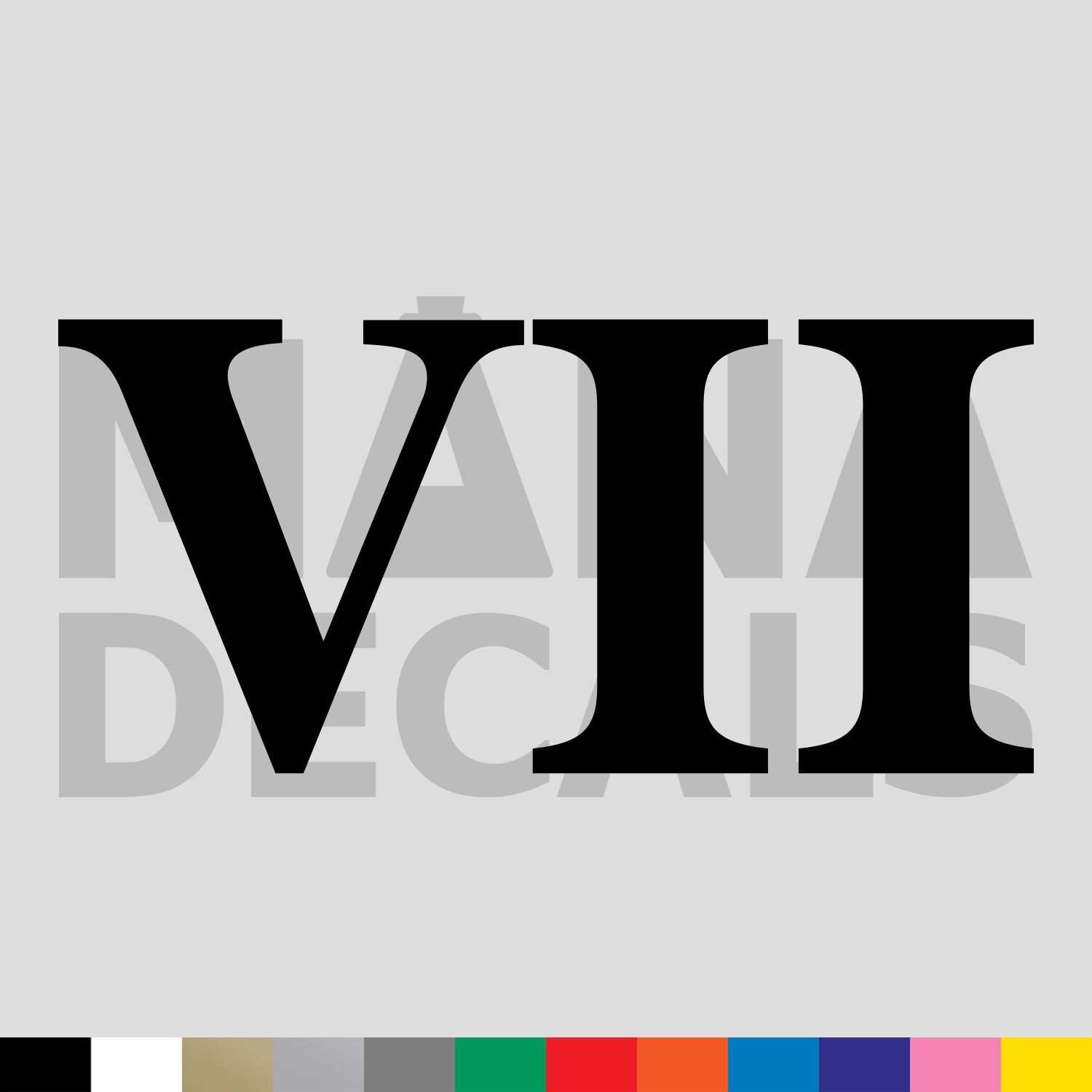Roman Numeral VII Vinyl Die Cut Decal Sticker – Number 7 Seven