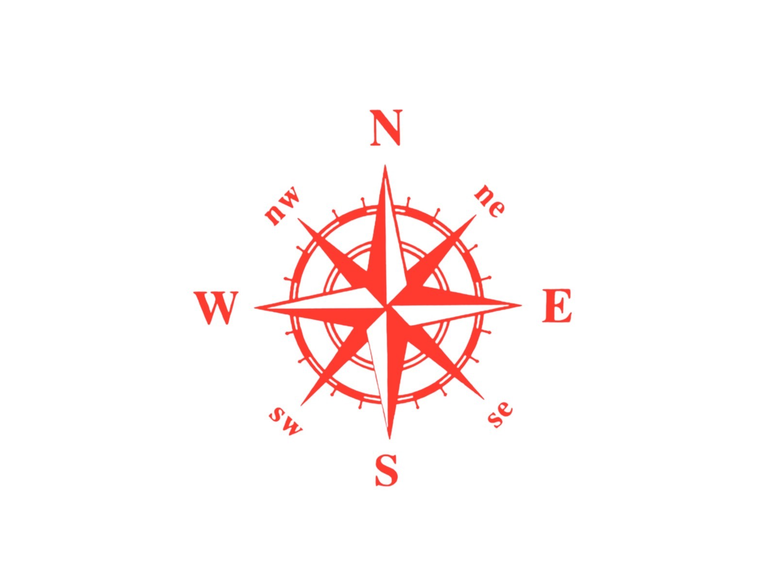 NSEW compass design #3 Decal for car Windows Laptops most Smooth Surfaces